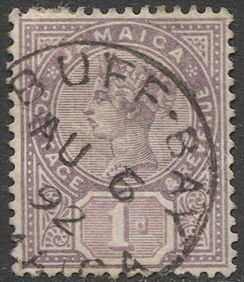 JAMAICA 1889 Scott 24  1d  Used VF,  SON Buff Bay postmark/ cancel