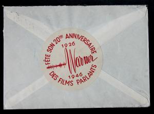 Switzerland #230B, 243 Warner Bros. 1946 Geneve  20eme Anniversaire Cover