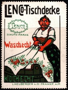 Vintage Germany Poster Stamp Lenco Tablecloths L. Neuberger & Co. Frankfurt