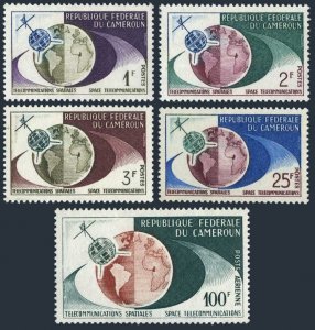 Cameroun 380-383, C45, MNH. Michel 381-385. Telstar satellite, 1963. Globe.