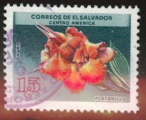 El Salvador Scott C216 used flower airmail stamp