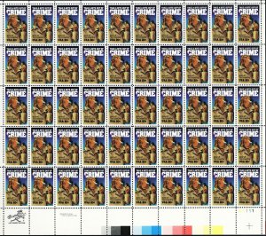 Crime Prevention Sheet of Fifty 20 Cent Postage Stamps Scott 2102