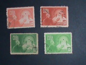 ​CUBA-1943 SC#381 RETIREMENT SECURITY- CUBA USED VERY OLD STAMP-VERY FINE