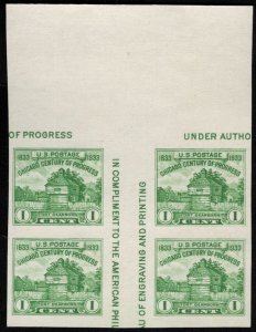 US #766a SUPERB never hinged, LARGE GUTTER BLOCK, Super Nice!