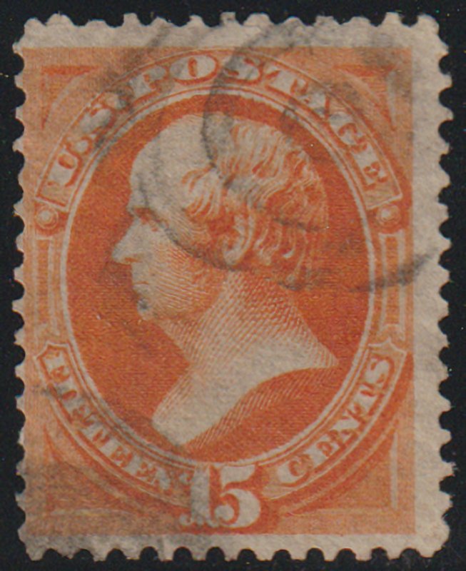 US #163 F/VF, lovely target cancel, fresh color, SCV $150.00