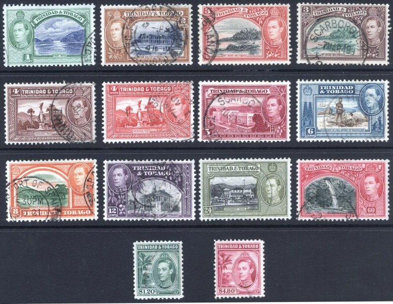 Trinidad & Tobago 1938 1c-$4.80 Pictorial SG 246-256 Sc 50-61 VFU Cat £60($77)