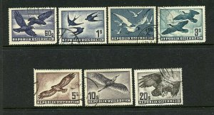 Austria #C54-C60 (AU486) Comp 1950-1953 Birds Air Issue, Used, FVF, CV$273.10