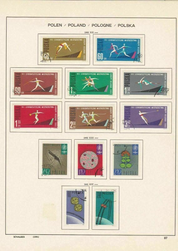 poland 1961-2 sports + other stamps page ref 17267 