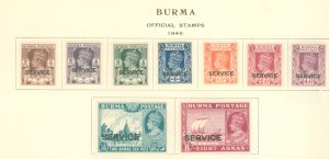 Burma (Myanmar) #O28-O38  Single