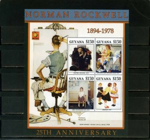 Guyana MNH S/S Norman Rockwell Prints 2004