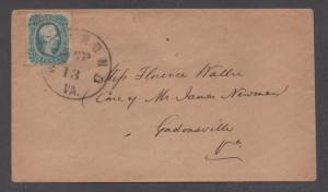 **CSA Cover, Richmond, VA, September 13, 1863,4