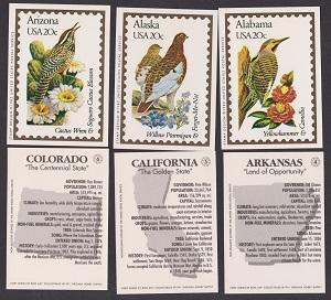 Deck of 50 cards for the State Birds and Flowers issue, Scott 1953 - 2002