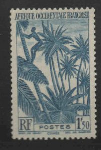 FRENCH West Africa Scott 44 MH* coconut Gathering stamp