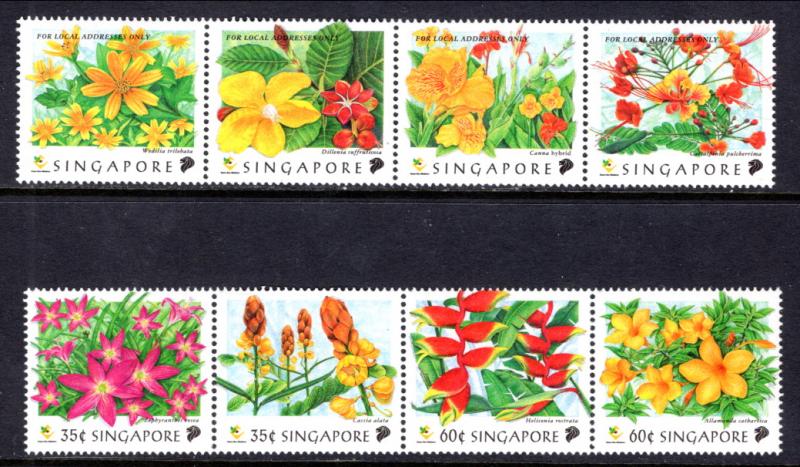 Singapore 865a,869a Flowers MNH VF