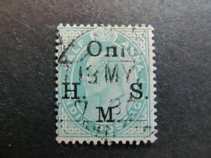 A4P19F20 British India Official Stamp 1902-09 Wmk Star optd 1/2a used-