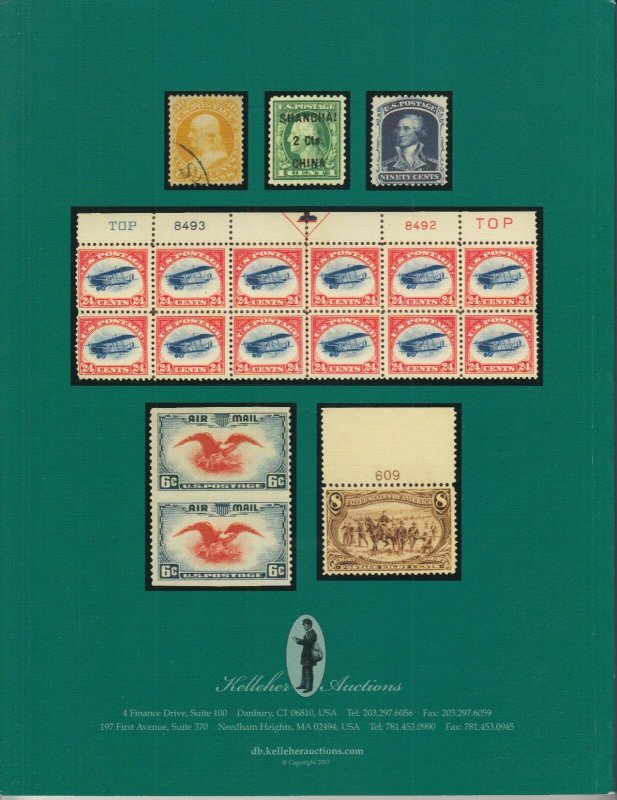 The Weston Collection of US Stamps & Airmail Plate Blocks. 2013 Kelleher Sale