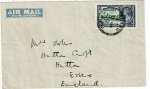 K.U.T. 1935 Ruiru cancel on airmail cover to England, Silver Jubilee, SG 126