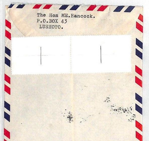 BT286 TANZANIA/BRITISH KUT MIXED FRANKING Cover FISH *Lushoto* 1977 Air Mail 