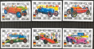 Ajman 1971 Classic Cars set of 6 Imperf. MNH