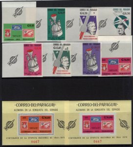 Paraguay 1966 Space German Contribution Imperf Set + Perf + Imperf S/S MNH