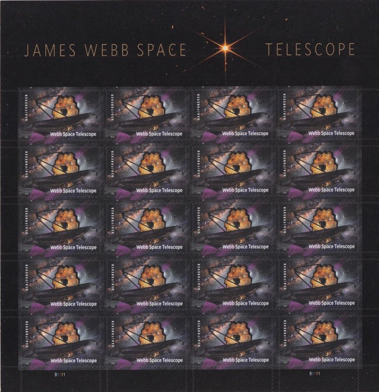 US 5720 James Webb Space Telescope forever sheet (20 stamps) MNH 2022