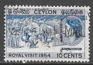 Ceylon 318: 10c Royal Procession, used, F