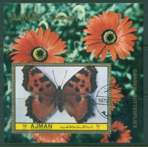 Ajman 1972 Mi#MS425A Garden Butterflies MS CTO
