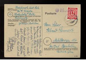 1946 Hude Germany  cover British Occupation Zone