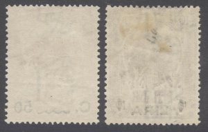 Somalia 1906 50c-1L Surcharge on 5a & 10a Scott 15-16 SG 15-16 VFU Cat $82