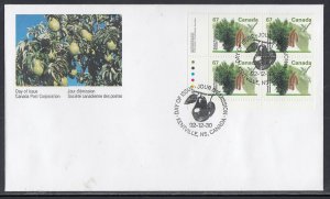 Canada Scott  1368 LL Pl FDC - 1992 Fruit Trees