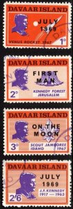 1969 Scotland Davaar Island Cinderella Stamps Set/4 JFK First Man On The Moon