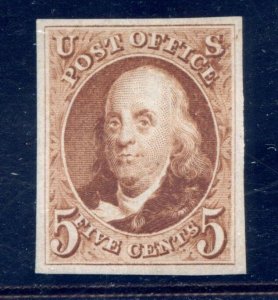 US SCOTT #3 MINT-XF-NO GUM AS ISSUED W/ PF CERT (4/12/24 GP)