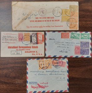 SAUDI ARABIA, 1960,  group of 4 covers to U.S. incl. one registered, VF