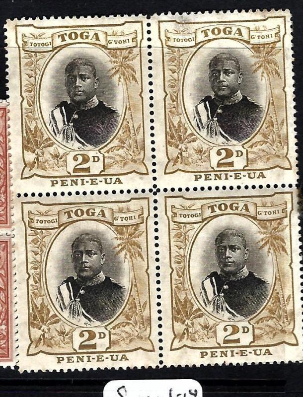 TONGA (PP0605B)  2D  SG 40  BL OF 4,  3  MNH