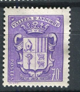 ANDORA; 1936-38 early Arms issue MINT MNH unmounted 70c. value