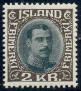 ICELAND #186 (156) 2kr Chr. X, wmk crosses, og, NH, XF, Scott $1,056.00