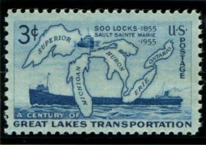 1069 US 3c Soo Locks, MNH cv $.20