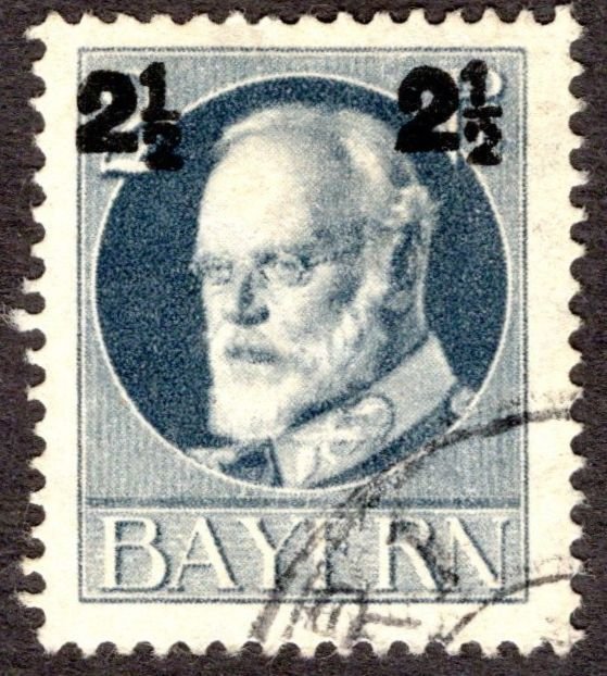 1916, Germany Bavaria 2 1/2pf, Used, Sc 115