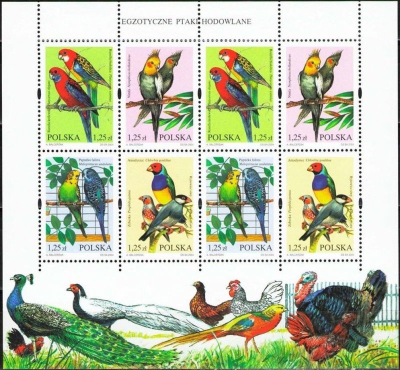 Poland 2004 MNH Stamps Mini Sheet Scott 3726 Exotic Birds