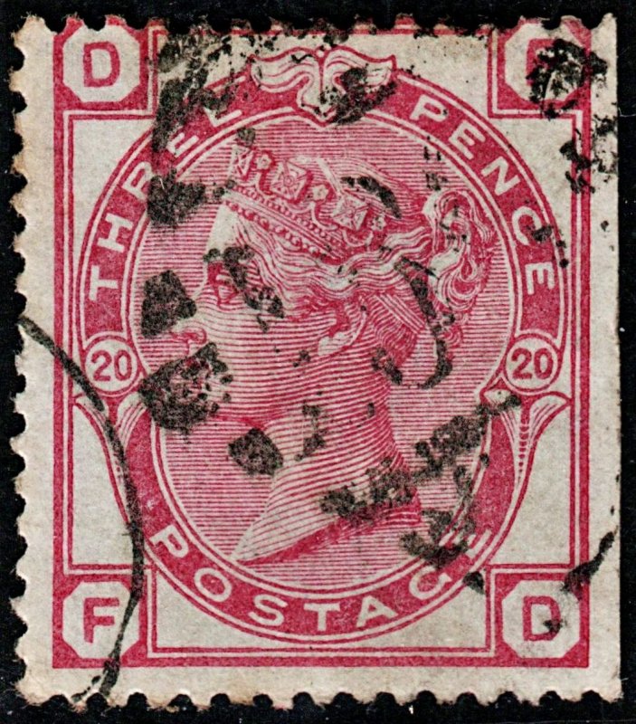 3767 GB: 3d Rose 1874. SG143 Sc61 Mi41. Spec J44. FD. Plate 20. Fair. c£140