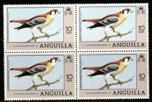 ANGUILLA SG280 1978 10c BIRDS MNH BLOCK OF 4