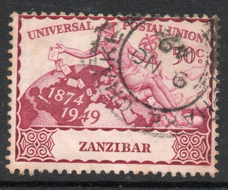 Zanzibar: 1949 UPU 30C. used on Pemba - CHAKE CHAKE