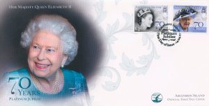 Ascension Island 2022 FDC Royalty Stamps Queen Elizabeth II Platinum Jub 2v Set