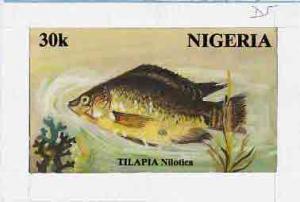 Nigeria 1991 Fishes - original hand-painted artwork for 3...