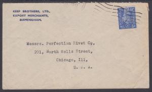 Great Britain Sc 262 perfin KB/B on 1947 cover to US