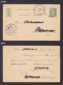 LUXEMBOURG 1904, Stamped postcard Mi #P57 to Delmenhorst