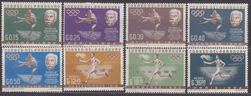 Paraguay 1963 MNH Stamps Scott 736-743 Sport Olympic Games