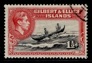 GILBERT AND ELLICE ISLANDS GVI SG45, 1½d brownish black & carmine, FINE USED.