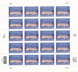US Stamp - 2000 White House 200th Anniversary - 20 Stamp Sheet #3445