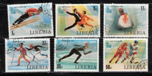 LIBERIA Scott # 867-72 Used - 1980 Winter Olympics - Lake Placid